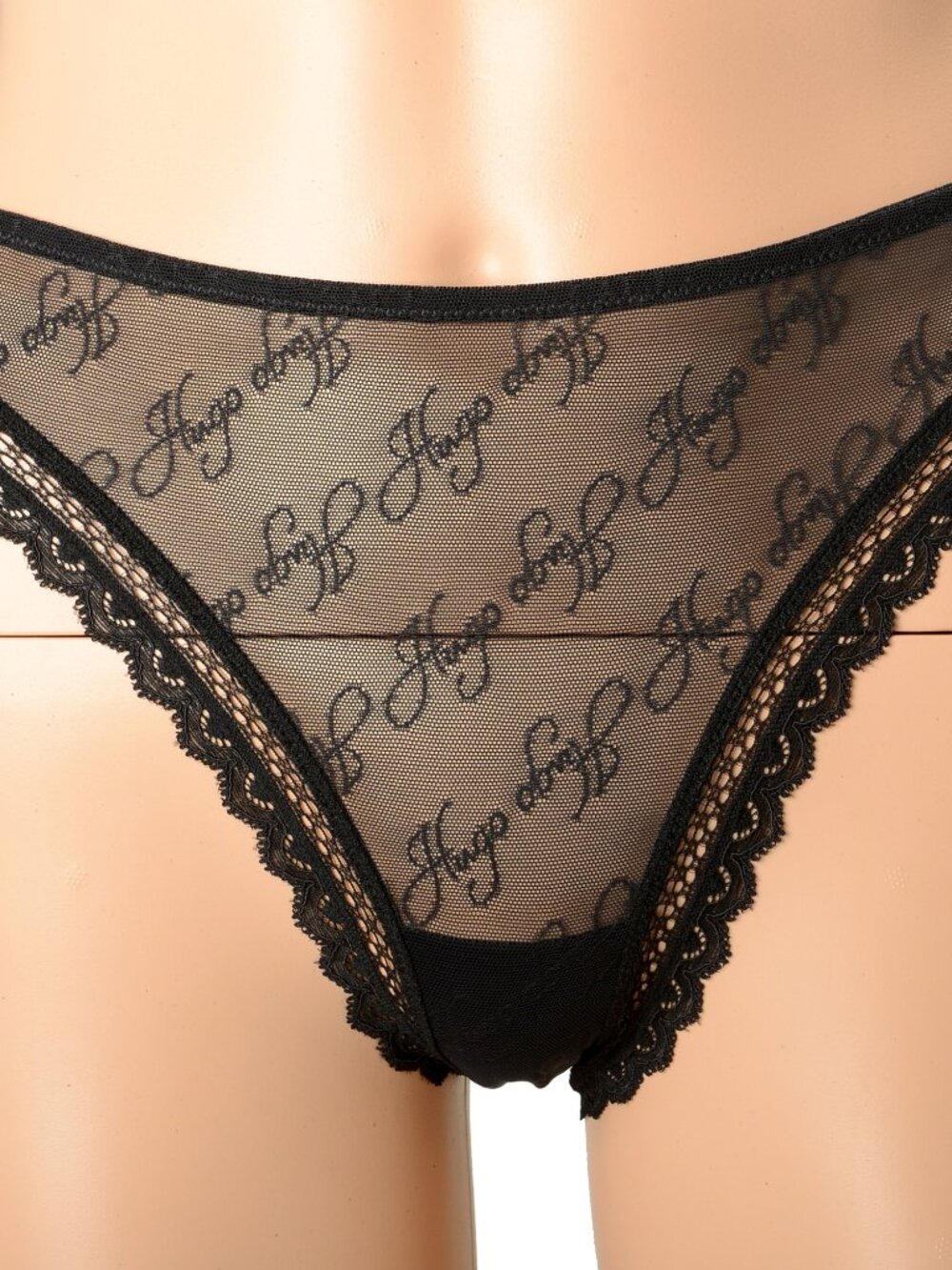 Hugo Boss Women's "Resort Brazilian" Black See Through Panties US S IT 40